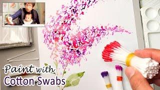 Cotton Swabs Painting Technique for Beginners  Basic Easy Step by step