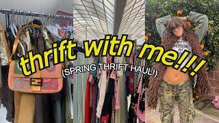 thrifting in a HUGE THRIFT STORE thrift with me + spring 2022 TRY ON HAUL