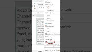 Excel Satu Cell Banyak Teks Gabungkan dalam Sekejap #Shorts