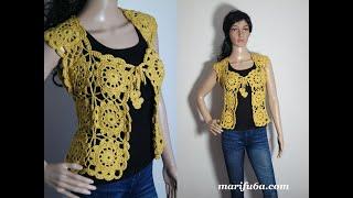 How to crochet gold easy bolero shrug jacket pattern by marifu6a