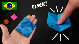 Origami Mini Pop It  Botão de papel - Instruções em Português PT-BR