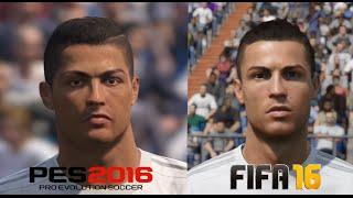 FIFA 16 vs PES 2016 Real Madrid Player Faces Comparison