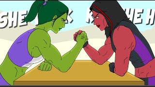 She Hulk VS Red She Hulk Animation - Arm Wrestling  She Hulk Transformation
