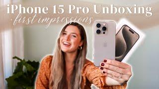 iPhone 15 Pro Unboxing + First Impressions NEW Natural Titanium + Quick Setup Process Tutorial