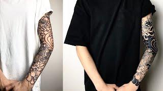 промежуток времени японской татуировки с полным рукавом - 2 сеанса