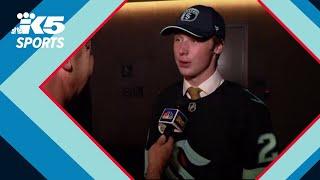 Berkly Catton chats one-on-one with KING 5s Paul Silvi at 2024 NHL Draft