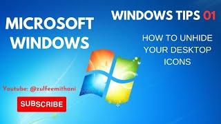 How to hide or Un hide desktop icons #youtube #mswindows #desktop #tipsandtricks