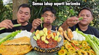 Ini baru makan enak  Mukbang menu sunda tumis pare + telur dadar + batang pepaya + jengkol mentah