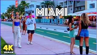 【4K】𝐖𝐀𝐋𝐊  MIAMI ️ Beach  USA   4K video 𝐇𝐃𝐑  OCEAN DRIVE