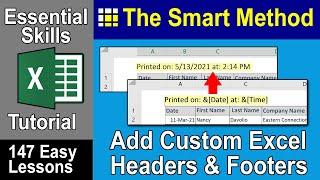 7-8 Add Custom Headers and Footers to a Printed Excel Worksheet