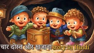 story of 4 friends and hidden treasure  short stories in hindi 