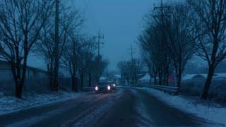 a Snow dawn drive near Seoul    4K UHD   aesthetic    ambience