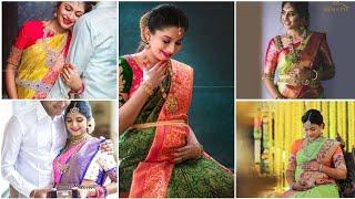 Seemantham photoshoot ideas and saree styling with baby bump picsExplore Fashion