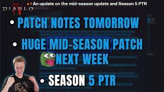 BIG MID SEASON PATCH NEXT WEEK - FULL PATCH NOTES TOMORROW DIABLO 4