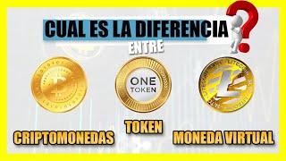 DIFERENCIAS entre  CRIPTOMONEDASTOKENMONEDA VIRTUAL