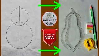 How to draw a papaya step by step very easy by pencil  art video  Arjinas Art Gallery