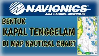 NAVIONICS BOATING HD  SHAPE OF SUNKING SHIP ON MAP NAUTICAL CHART NAVIONICS BOATING APPLICATION HD