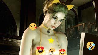 Resident Evil 2 Remake Claire Yellow Ribon Bikini Biohazard 2 mod  4K