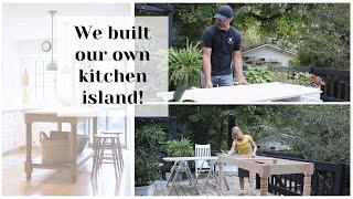 DIY Kitchen Island  Farmhouse Style Island  Oak Kitchen IslandEasy Island IdeaOpen Island Design