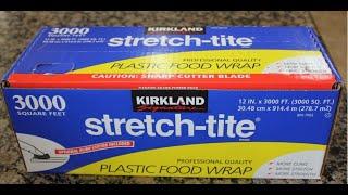 How to install the  Kirkland Signature Stretch-Tite Plastic Food Wrap 12 in x 3000 ft  item  208733