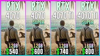 RTX 4070 vs RTX 4070 SUPER vs RTX 4070 TI vs RTX 4070 TI SUPER - Test in 20 Games