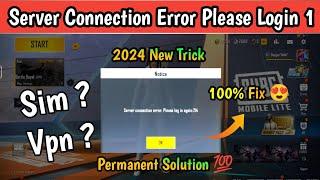  Fix Server Connection Error Please Login 1  Pubg Lite Server Error Fix Kaise Kare 2024