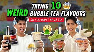 TRYING 10 WEIRD BUBBLE TEA FLAVOURS SO YOU DON’T HAVE TO *EWW*