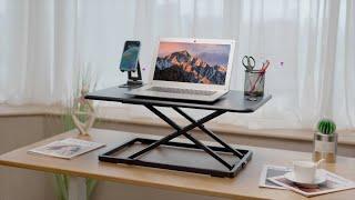 Monoprice Ultra-Slim Single Top Height-Adjustable Compact Sit-Stand 26” Desk Converter 44945