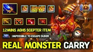 REAL MONSTER CARRY By ILTW Bristleback 12Mins Aghs Scepter Item Build 100% Raid Boss 7.37d DotA 2