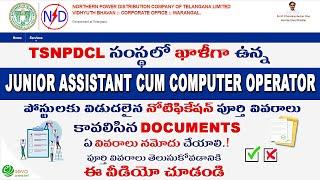 TSNPDCL Junior Assistant Cum Computer Operator Jobs 2023  Notification