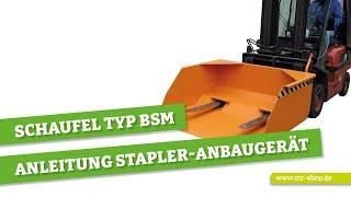 Schaufel Typ BSM von BAUER - Anleitung Stapleranbaugerät  mr-shop.de