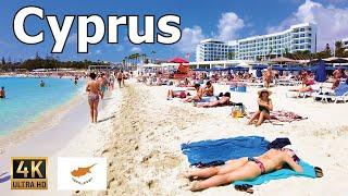 Cyprus 4K - Walking Tour - Nissi Beach Konnos Beach Ayia Napa Sea Caves