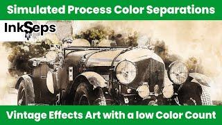 simulated process color separation vintage style art