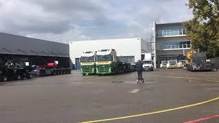 Goldhofer semitrailers leaving the company area