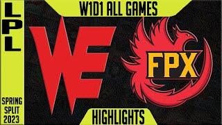 FPX vs WE Highlights ALL GAMES  LPL Spring 2023 W1D1  FunPlus Phoenix vs Team WE