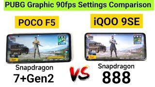Poco F5 vs iQOO 9SE Pubg 90fps Graphic Settings Comparison 