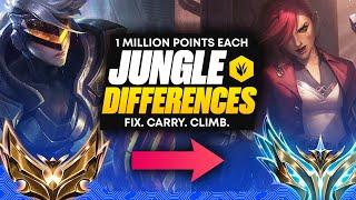 JUNGLE DIFFERENCES Gold Vs Challenger With 1 MILLION Points On Vi Each  Fix Your Mistakes