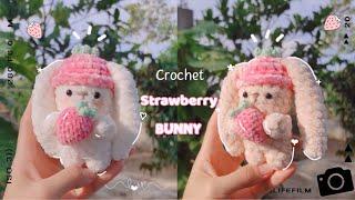 Crochet bunny cute strawberrybunny p1 #crochet #cute #bunny #amigurumi #video #videos