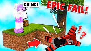 EPIC FAIL At SKY BLOCK With CUTIE In MINECRAFT