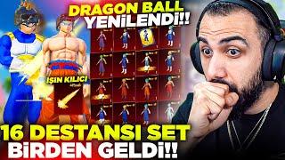 YENİ 16 DESTANSI SET BİRDEN GELDİ  3 SEVİYE IŞIN ATAN PALA VE DRAGON BALL SETLERİ  PUBG MOBILE