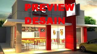 Desain 3d interior cafe restoran rumah makan fastfood terbaru