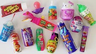 Mixing crazy candy lollipop ice cream slime candy jelly beans toy candy dispensers