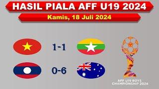 Hasil Piala AFF U19 2024 Hari Ini │ Vietnam vs Myanmar │ Kamis 18 Juli 2024 │