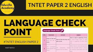 LANGUAGE CHECK POINT FOR TNTET PAPER 2  ENGLISH #tntetenglish #tntetexam2022