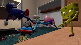 SPARTAN KICKING FALLS 3D Sanic Clones Memes in TOY TOWN in Garrys Mod