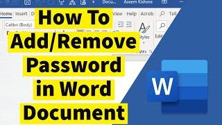 How to Add and Remove Password to a Word Document 2022