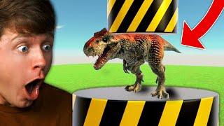 Can the DINOSAURS ESCAPE the HYDRAULIC PRESS? Reaction