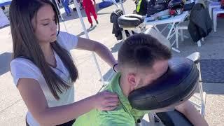 ASMR Massage - Professional chair massage by Mass Massage in the karting race Bulgaria