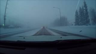 Driving in Fairbanks Alaska in -52F below zero in a dodge charger