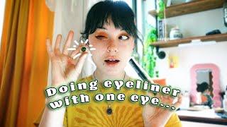 How I do eye makeup with one eye ️